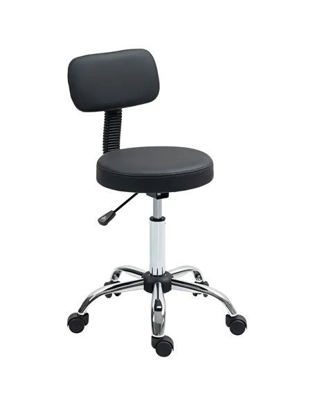 HOMCOM 360° Swivel Seat Salon Stool - Black