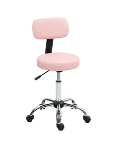 HOMCOM 360° Swivel Seat Salon Stool - Pink