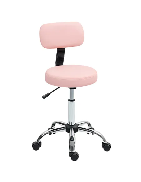 HOMCOM 360° Swivel Seat Salon Stool - Pink