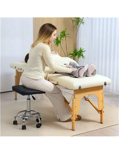 HOMCOM Faux Leather Padded Salon Stool - Black