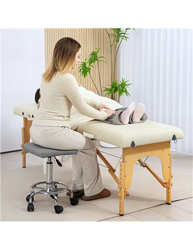 HOMCOM Faux Leather Padded Salon Stool - Grey