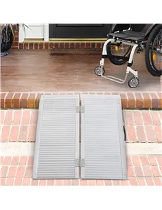 HOMCOM 3ft Folding Aluminum Wheelchair Ramp Scooter Portable Mobility Assist Suitcase Access Aid Disabled 2