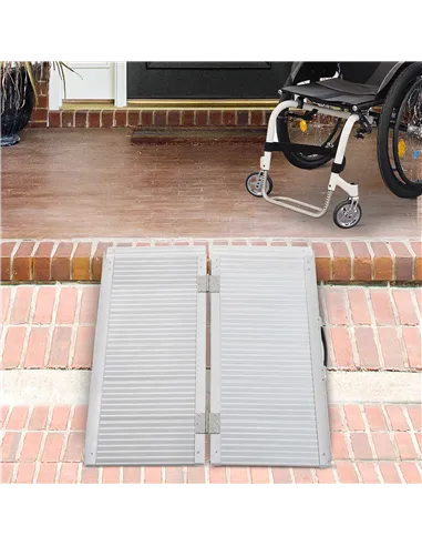 HOMCOM 3ft Folding Aluminum Wheelchair Ramp Scooter Portable Mobility Assist Suitcase Access Aid Disabled