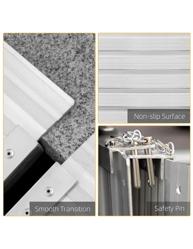 HOMCOM 3ft Folding Aluminum Wheelchair Ramp Scooter Portable Mobility Assist Suitcase Access Aid Disabled