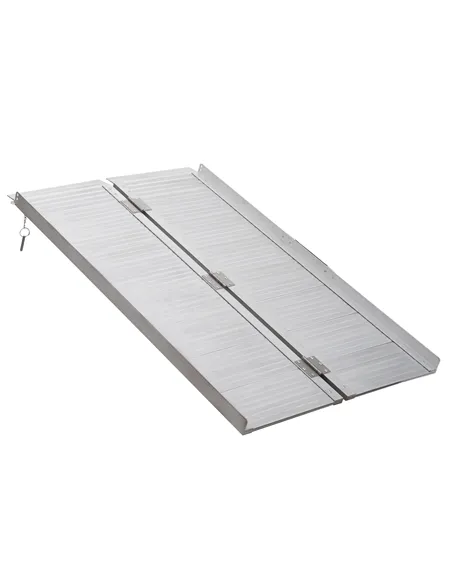HOMCOM 4ft Folding Aluminum Wheelchair Ramp Scooter Portable Mobility Assist Suitcase Access Aid Disabled