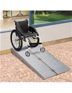 HOMCOM 4ft Folding Aluminum Wheelchair Ramp Scooter Portable Mobility Assist Suitcase Access Aid Disabled 2