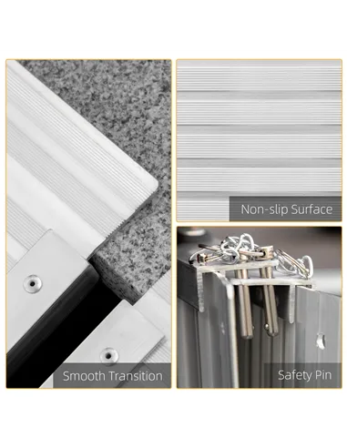 HOMCOM 2ft Folding Aluminum Wheelchair Ramp Scooter Portable Mobility Assist Suitcase Access Aid Disabled