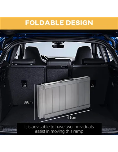 HOMCOM 2ft Folding Aluminum Wheelchair Ramp Scooter Portable Mobility Assist Suitcase Access Aid Disabled