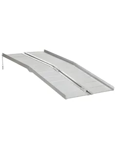 HOMCOM Textured Aluminum Folding Wheelchair Ramp, 183 x 72 cm Portable Threshold Ramp, for Scooter Steps Home Stairs Doorways