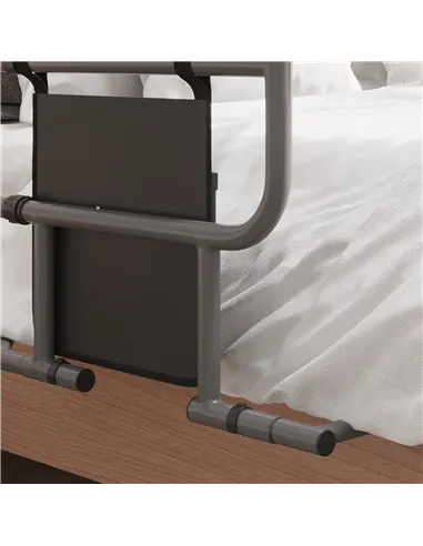 HOMCOM Folding Bed Rail for Elderly Adults, Bed Assist Rail with Storage Pocket for Disabled, Pregnant, Black