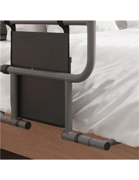 HOMCOM Folding Bed Rail for Elderly Adults, Bed Assist Rail with Storage Pocket for Disabled, Pregnant, Black