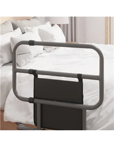 HOMCOM Folding Bed Rail for Elderly Adults, Bed Assist Rail with Storage Pocket for Disabled, Pregnant, Black