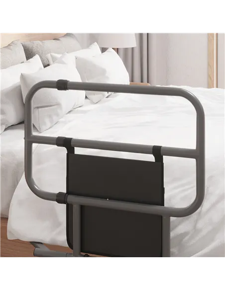 HOMCOM Folding Bed Rail for Elderly Adults, Bed Assist Rail with Storage Pocket for Disabled, Pregnant, Black