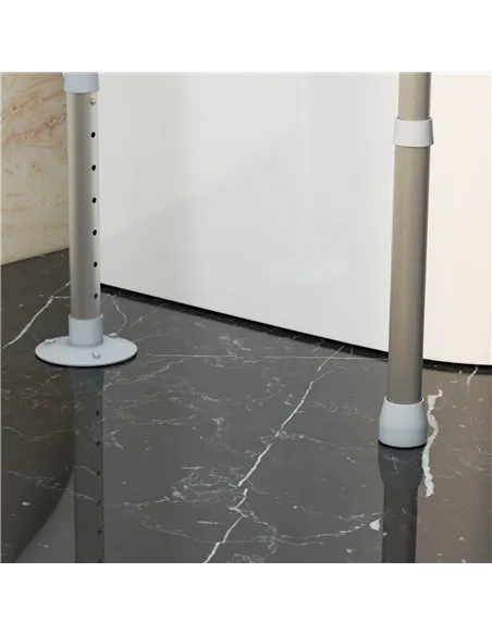 HOMCOM Free Standing Toilet Frame, Height and Width Adjustable Toilet Safety Frame with Arms, 2 Additional Suction Cups, Storage