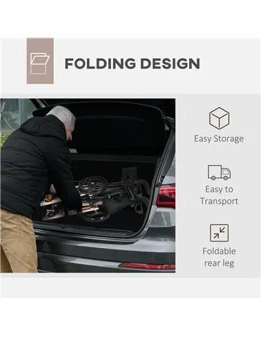 HOMCOM 4 Wheel Rollator with Seat and Back, Folding Mobility Walker with Carry Bag, Adjustable Height, Dual Brakes, Cane Holder,