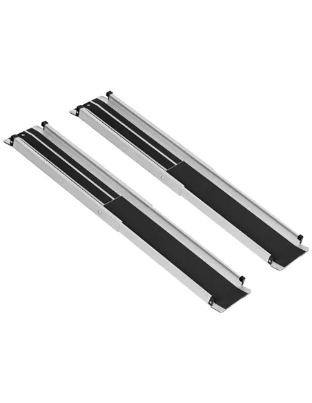 HOMCOM Set of Two 122cm Three-Level Aluminium Wheelchair Ramps