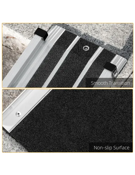 HOMCOM Set of Two 122cm Three-Level Aluminium Wheelchair Ramps