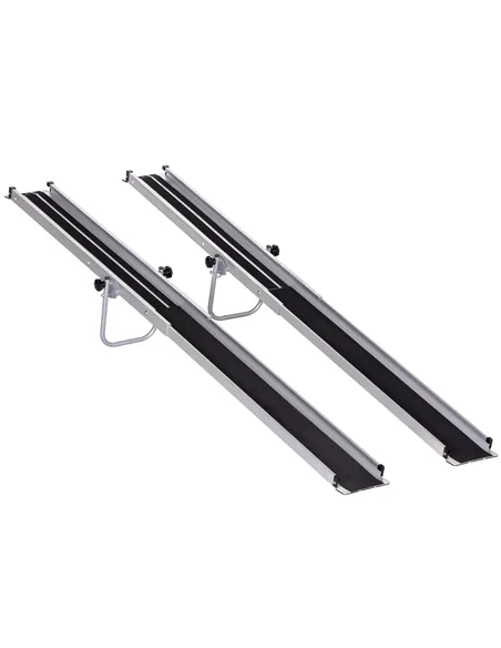 HOMCOM Set of Two 244cm Three-Level Aluminium Wheelchair Ramps