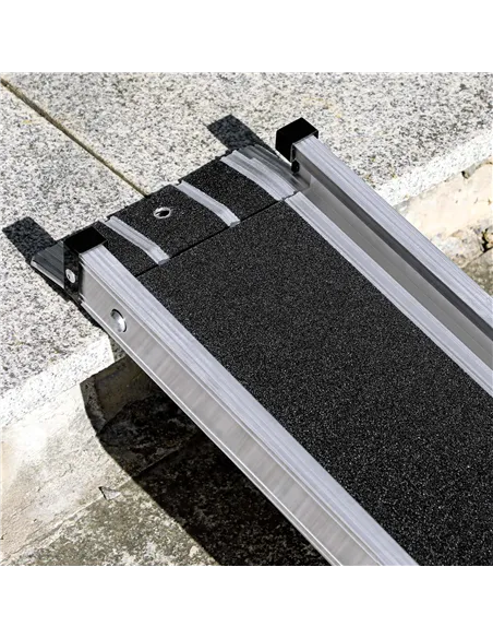 HOMCOM Set of Two 244cm Three-Level Aluminium Wheelchair Ramps