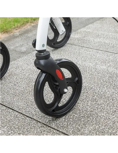 HOMCOM Folding Upright Rollator Walker with Lightweight Walking Frame, Storage Bag, Tray, Dual Brakes, Adjustable Handle Height,