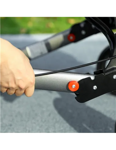 HOMCOM 4 Wheel Rollator with Seat and Back, Folding Mobility Walker with Carry Bag, Adjustable Height, Dual Brakes, Cane Holder,