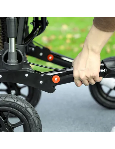 HOMCOM Folding Rollator Walker with Padded Seat, Backrest, Lightweight Walking Frame with Storage Bag, Dual Brakes, All-terrain 