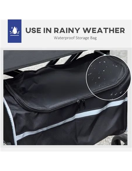 HOMCOM 2 in 1 Wheelchair Transport Chair & Folding Rollator Walker with Seat, Backrest, Footrest, Lightweight Walking Frame with