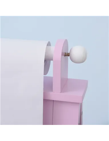 HOMCOM Kids Easel 3 in 1 Wooden Art Easel with Paper Roll Double-Sided Chalkboard & Whiteboard with Storage Baskets for Toddler 