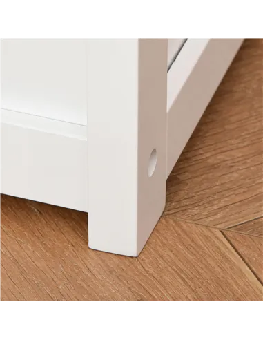 HOMCOM 2 In 1 Wooden Toy Box, Seat Storage Bench, Storage Chest Cabinet Organiser, with Safety Pneumatic Rod