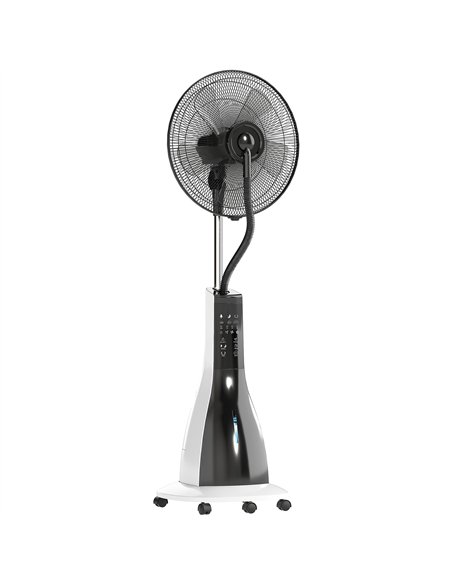 HOMCOM Pedestal Fan with Water Mist Spray, Spray Misting Fan with 75° Oscillation, Remote Control, Tilt Head, 3 Speeds, 3 Modes,