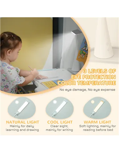 HOMCOM Kids Study Desk and Chair Set w/ Adjustable Height, Storage, Drawer, Grey