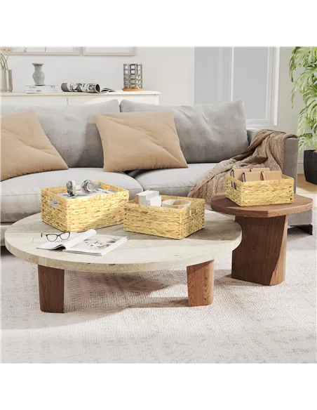 HOMCOM Set of Three Water Hyacinth Storage Baskets