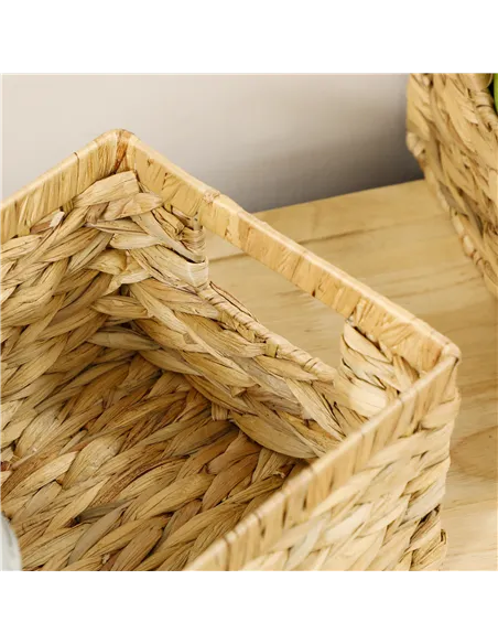 HOMCOM Set of Three Water Hyacinth Storage Baskets