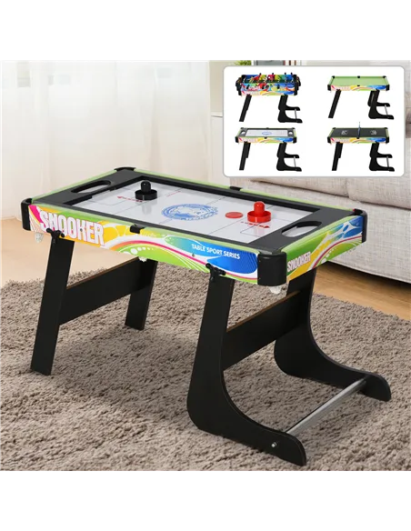 HOMCOM Folding Multi Gaming Table 4 in 1 Hockey, Football Table, Table Tennis, Billiards For Play Fun