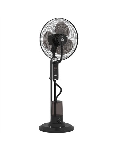 HOMCOM Pedestal Fan with Water Mist Spray, Spray Misting Fan with 70° Oscillation, Tilt Head, 3 Speeds, 3 Modes, Adjustable Mist
