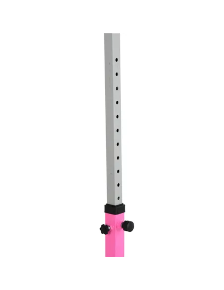 HOMCOM Height Adjustable Gymnastics Horizontal Bar for Kids, Children Junior Kip High Bar Fitness, Pink