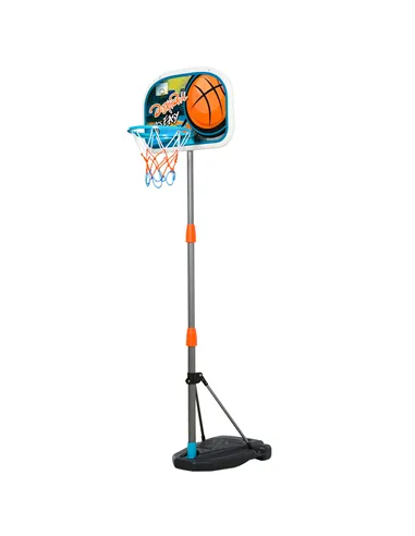 HOMCOM Kids Basketball Hoop and Stand Portable Basketball Stand Set w/ Ball Pump Netting Backboard Adjustable Height from 126 cm