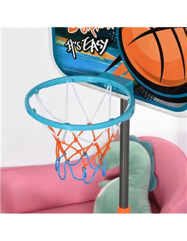 HOMCOM Kids Basketball Hoop and Stand Portable Basketball Stand Set w/ Ball Pump Netting Backboard Adjustable Height from 126 cm