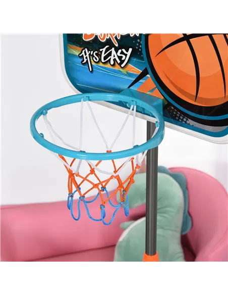 HOMCOM Kids Basketball Hoop and Stand Portable Basketball Stand Set w/ Ball Pump Netting Backboard Adjustable Height from 126 cm