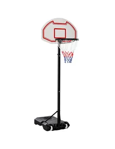 HOMCOM Basketball Hoop Outdoor, Portable Basketball Hoop and Stand with Weighted Base, Portable on Wheels, 1.55-2.1m, for Teens,