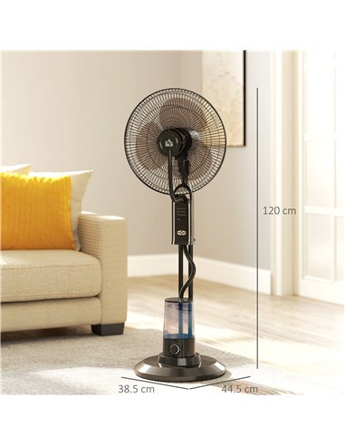 HOMCOM Pedestal Fan with Water Mist Spray, Spray Misting Fan with 70° Oscillation, Tilt Head, 3 Speeds, 3 Modes, Adjustable Mist