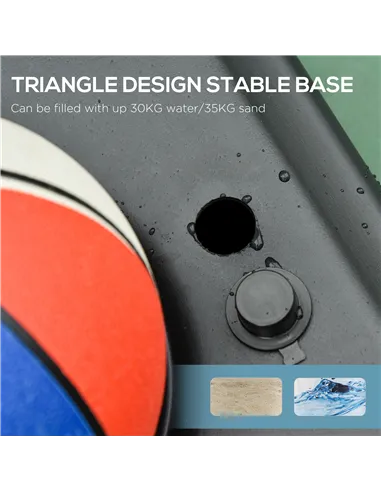 HOMCOM Basketball Hoop Outdoor, Portable Basketball Hoop and Stand with Weighted Base, Portable on Wheels, 1.55-2.1m, for Teens,