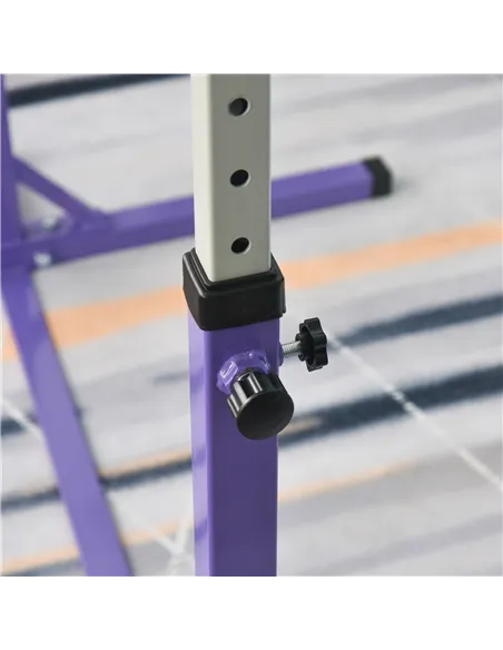 HOMCOM Steel Frame Adjustable Horizonal Gymnastics Bar For Kids Home Gym Training Purple