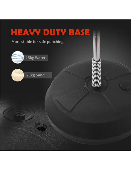 HOMCOM Training Boxing Punch Ball Set 125-145H x Φ43cm with Gloves Air Pump, 4-Position Adjustable Height Freestanding Boxing Sp