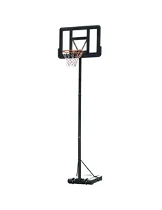 HOMCOM Portable Basketball Hoop Stand 231-305cm Height Adjustable w/ Moving Wheels