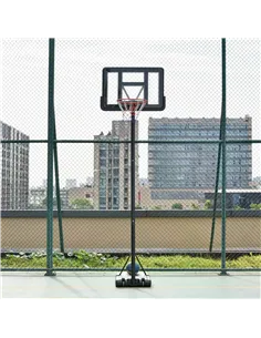 HOMCOM Portable Basketball Hoop Stand 231-305cm Height Adjustable w/ Moving Wheels 2