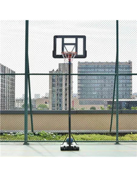 HOMCOM Portable Basketball Hoop Stand 231-305cm Height Adjustable w/ Moving Wheels