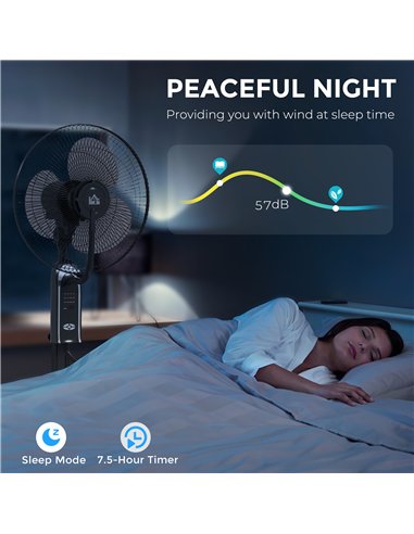 HOMCOM Pedestal Fan with Water Mist Spray, Spray Misting Fan with 70° Oscillation, Tilt Head, 3 Speeds, 3 Modes, Adjustable Mist