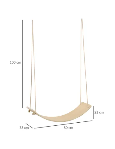 HOMCOM Wood Wobble Board with Ropes, Balance Board for Full Body Workout, Multipurpose for Kids and Adults