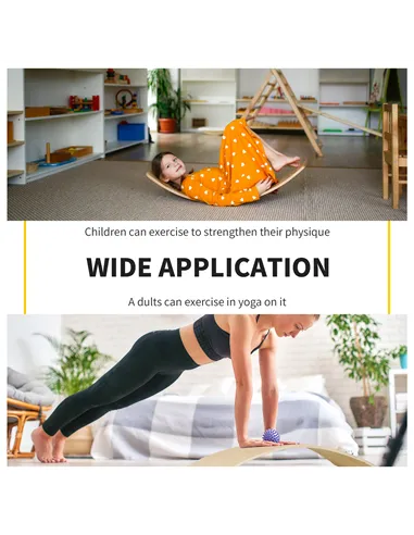 HOMCOM Wood Wobble Board with Ropes, Balance Board for Full Body Workout, Multipurpose for Kids and Adults